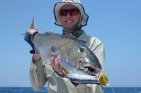 Smiling with this monstrous fish from Vanuatu fishing