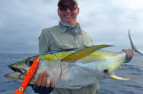 This is what a yellow fin tuna look like, freshly caught in our Vanuatu vacation.