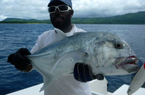 One of the GT fish caught in fishing in Vanuatu